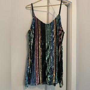 Multi-colored sequin dress. Adjustable straps and low back. Perfect for t-swift!